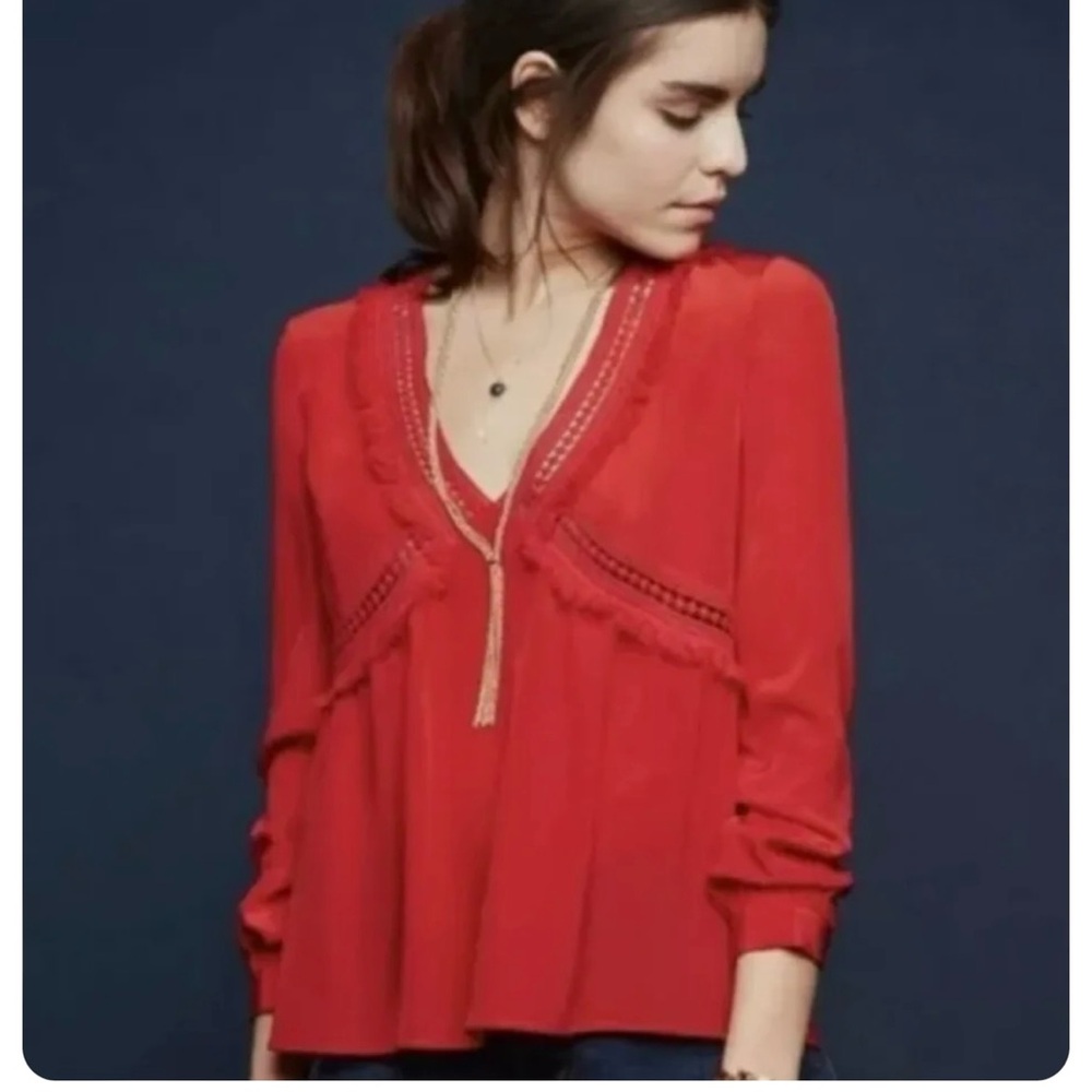 Sezane Red Blouse